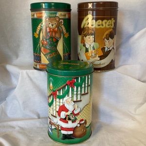 3-Vintage Reese’s Holiday Classics Series Canister Collectible from 89’-90’-93’